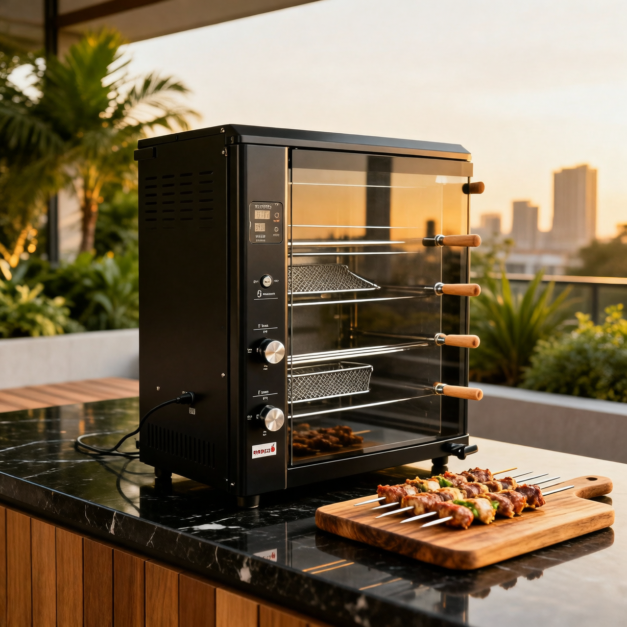 Carne premium en asador brasileño