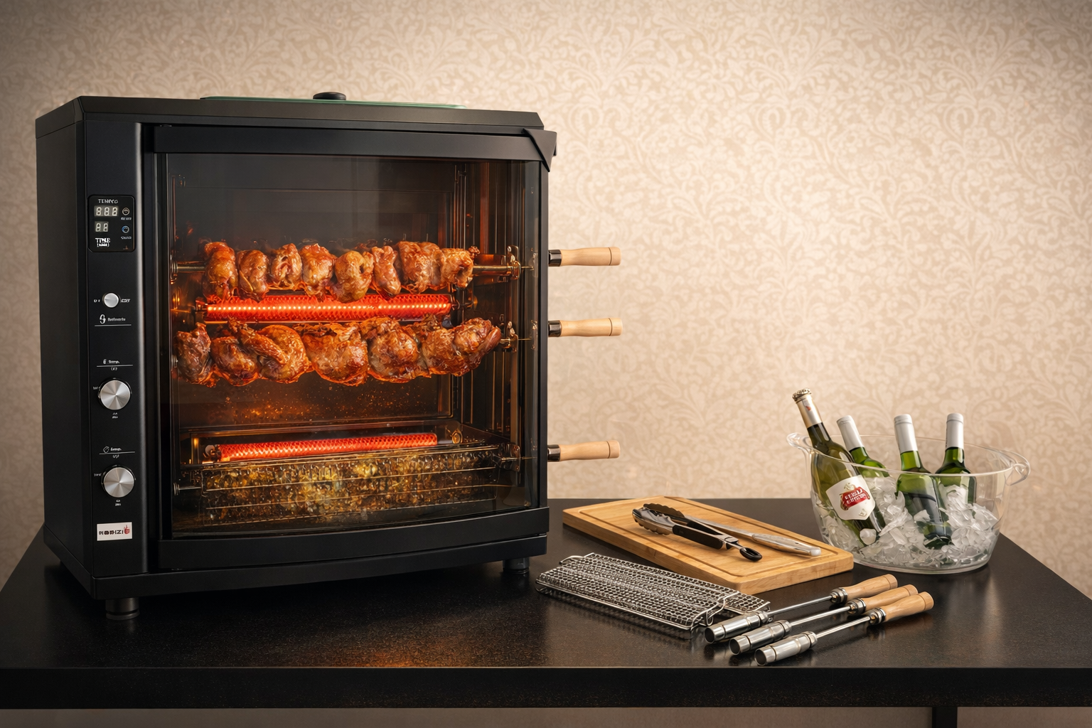 Asador rotativo en apartamento Colombia