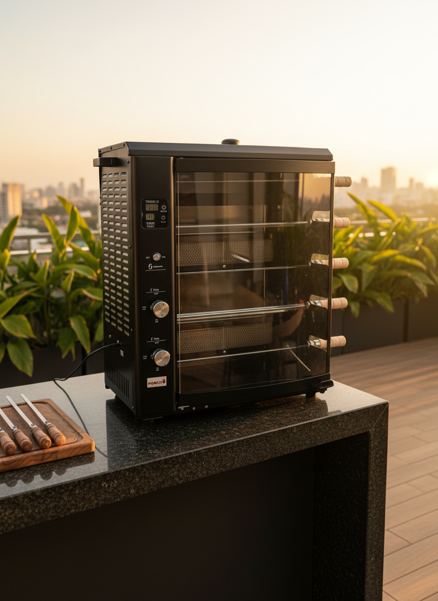 Asador Gas Propano 5 Brochetas Rodizio Colombia